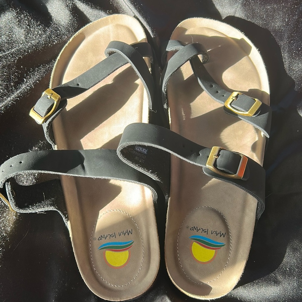 maui island black sandals